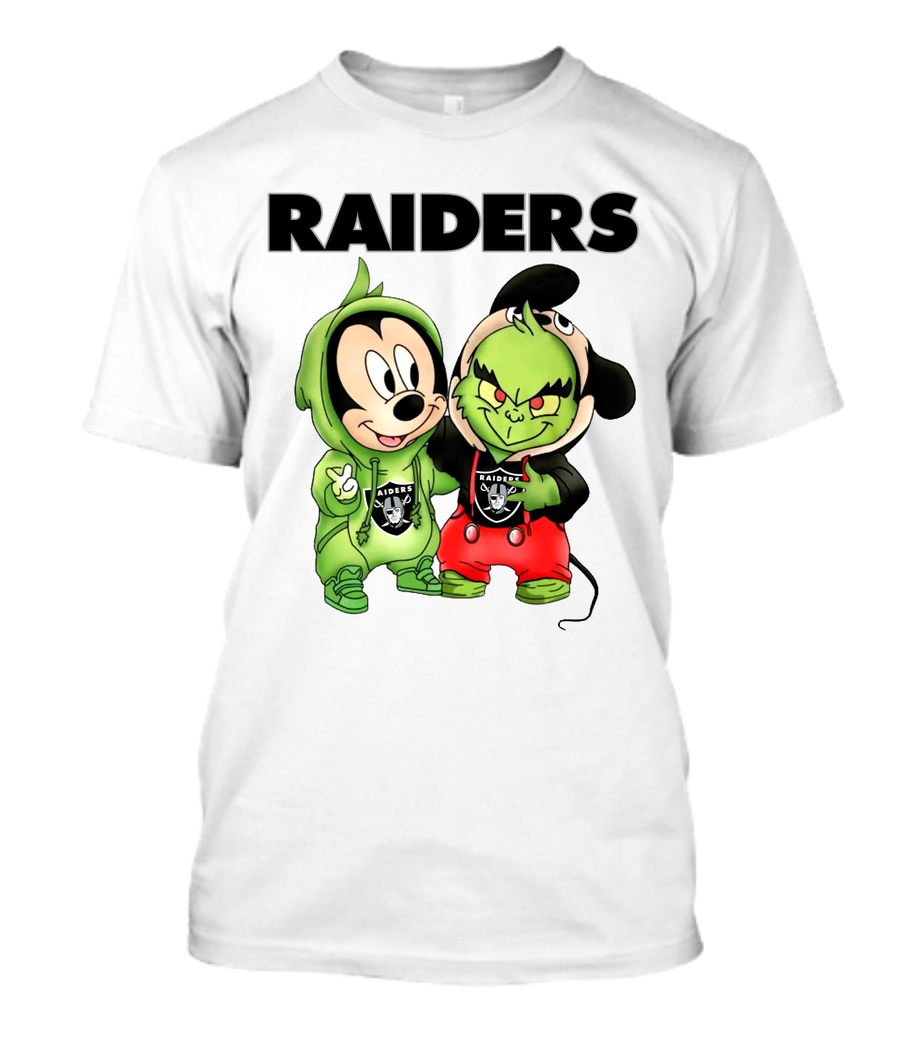 Mickey And Grinch Raiders Hoodie Cute Cartoon Characters T-Shirt