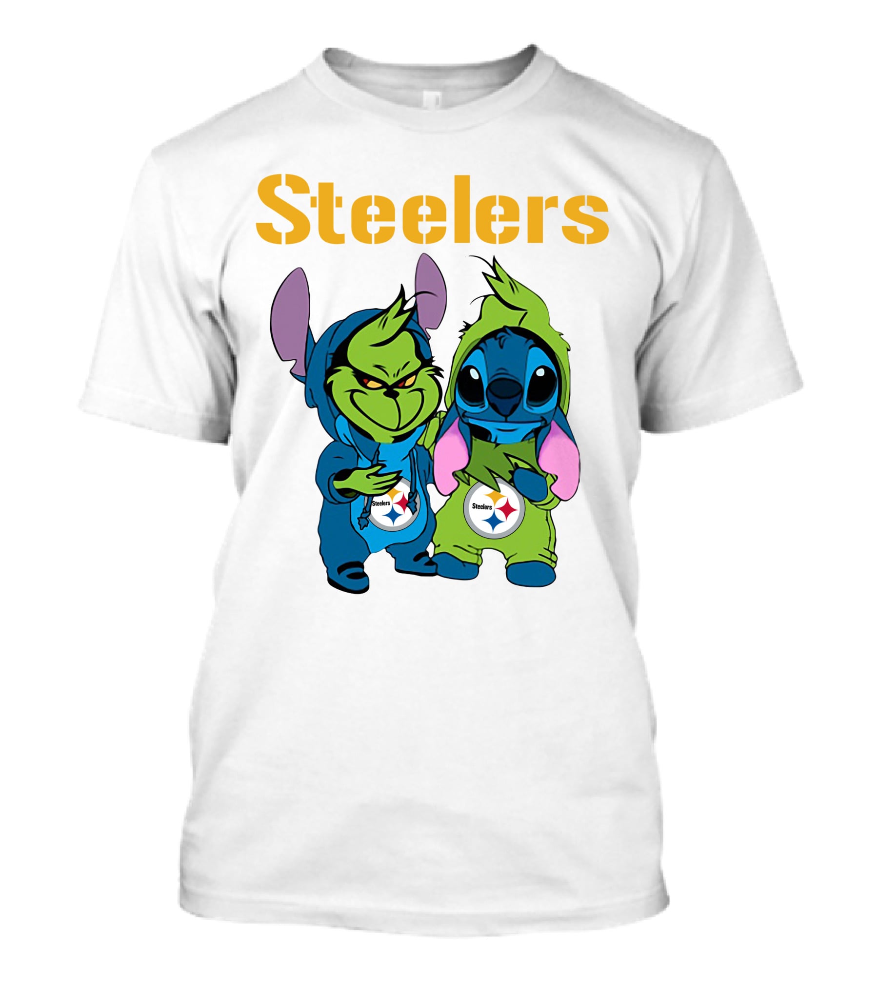 Grinch And Stitch Steelers Fans T-Shirt