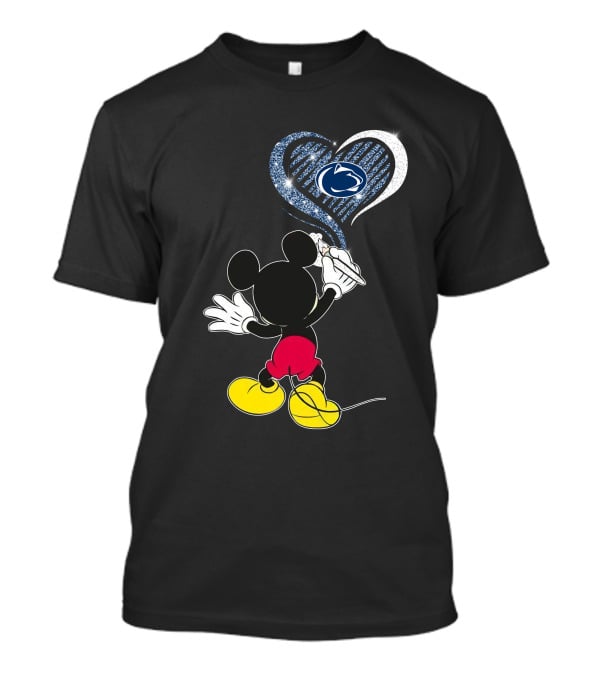 Mickey Mouse Draws Heart With Penn State Nittany Lions T-Shirt