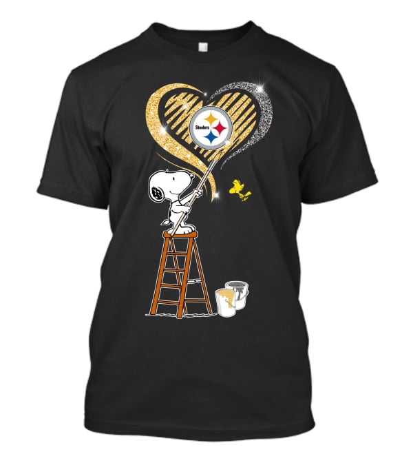 Snoopy Pittsburgh Steelers Heart Painting T-Shirt