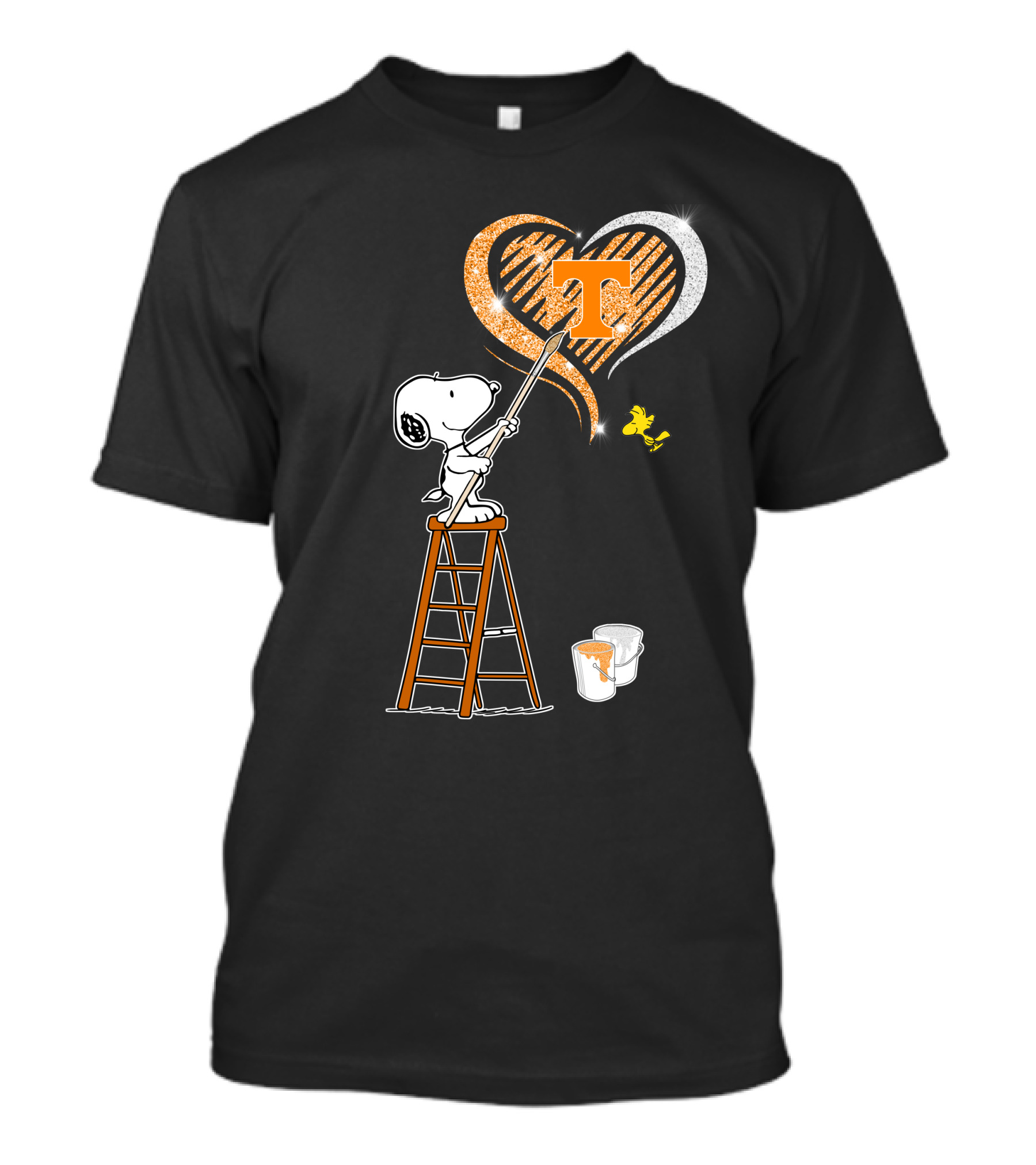 Snoopy Painting Tennessee Volunteers Heart With Woodstock T-Shirt