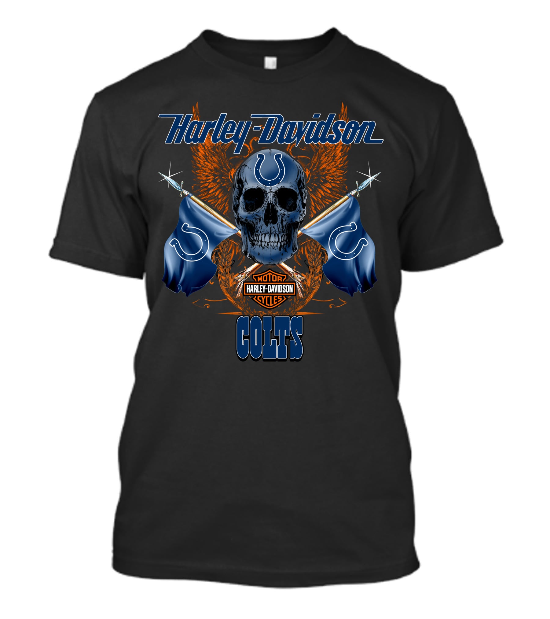 Harley Davidson Colts Skull Flags T-Shirt