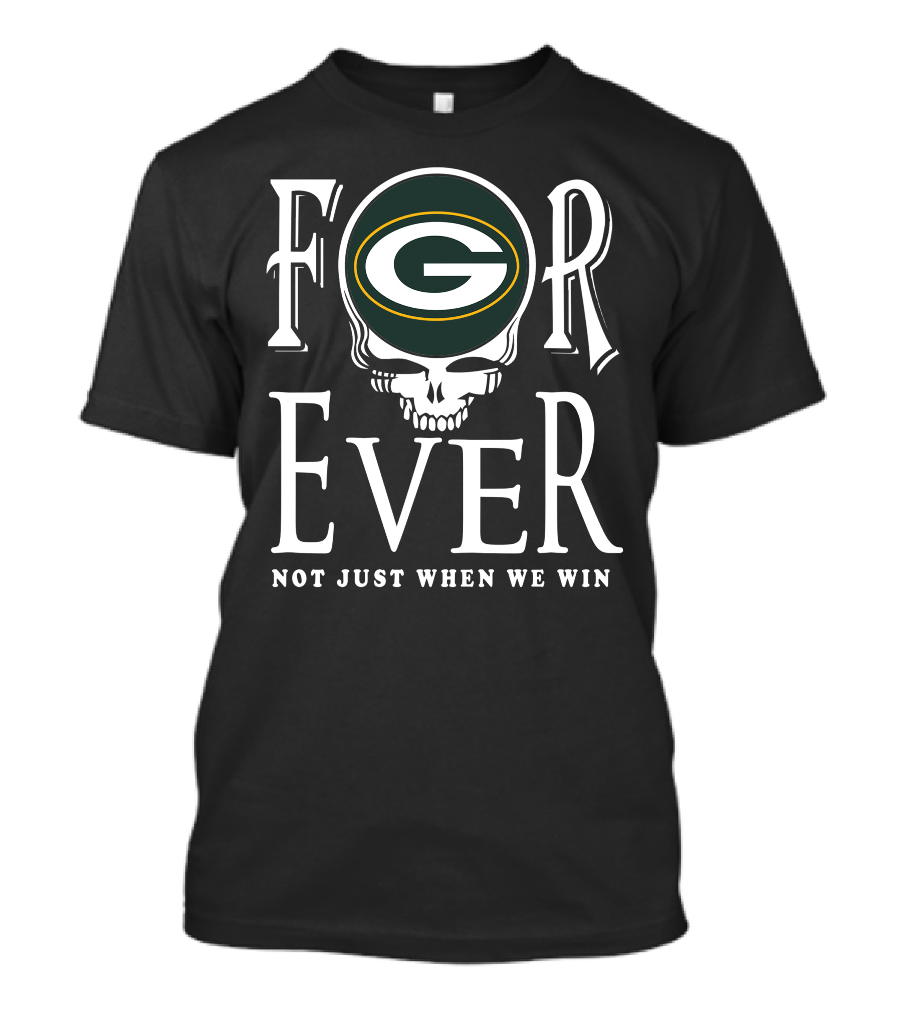 12-Green Bay Packers Skull Logo Forever Not Just When We Win T-Shirt