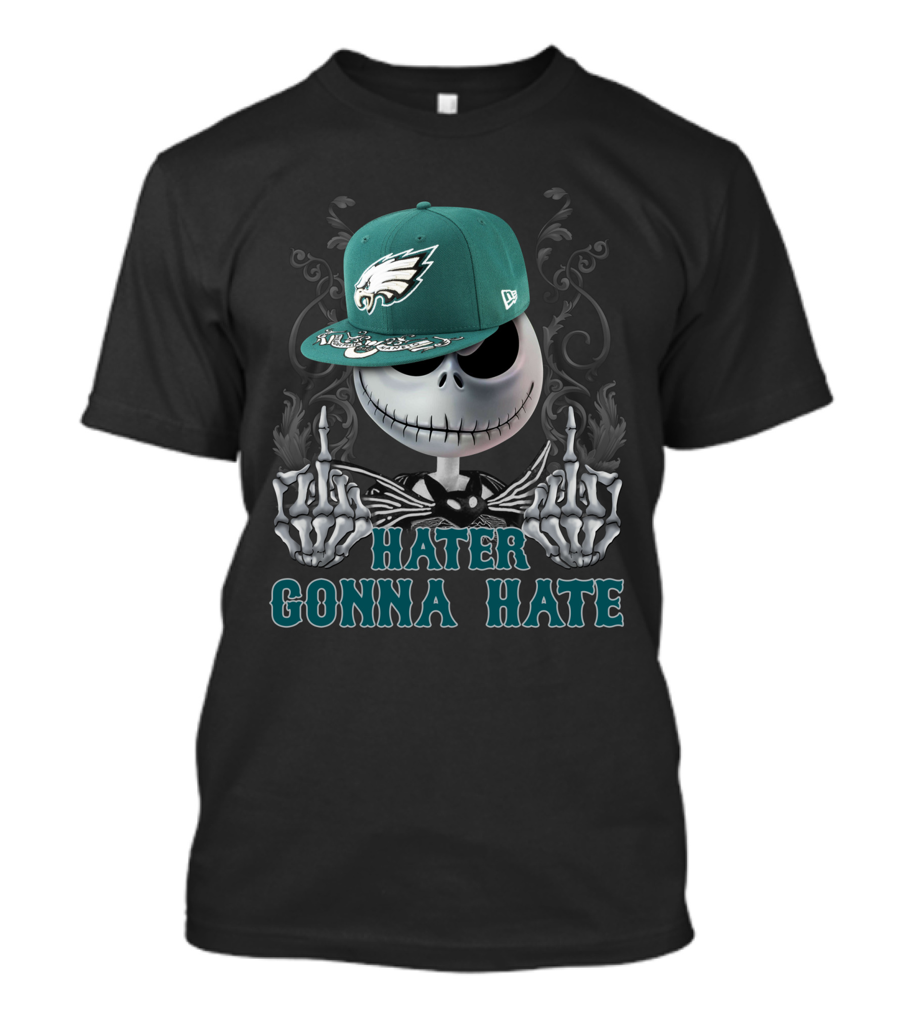 Hater Gonna Hate Philadelphia Eagles Jack Skellington Snapback T-Shirt