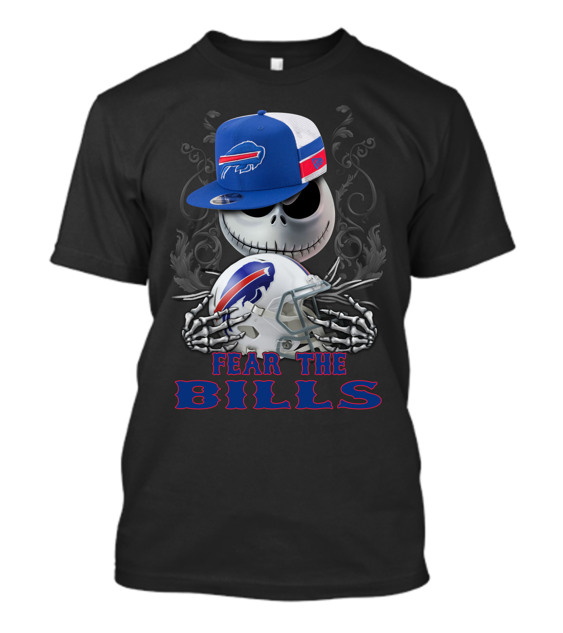 Fear The Bills Buffalo Bills Skull And Helmet T-Shirt