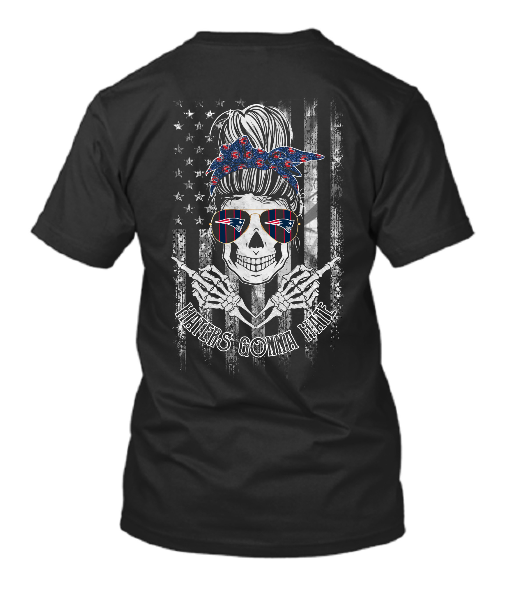 Haters Gonna Hate Skeleton With New England Patriots Theme T-Shirt