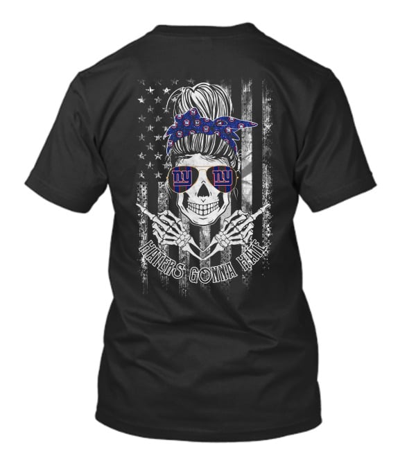 Haters Gonna Hate New York Giants Skeleton Bandana Flag T-Shirt