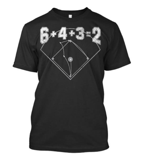 6+4+3=2 Double Play Baseball Diagram T-Shirt