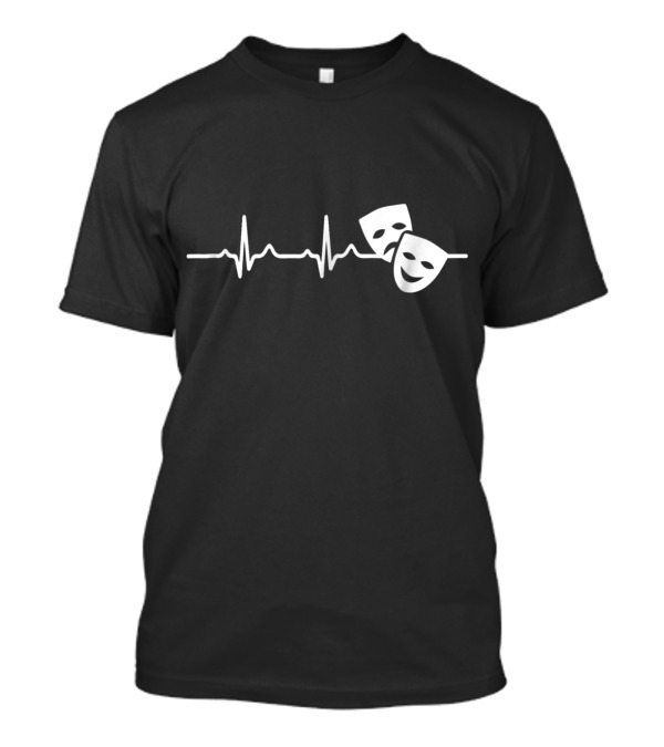 Acting Masks Theater Heartbeat Line T-Shirt