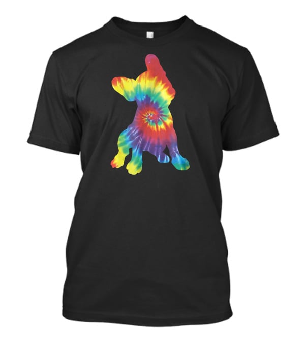 Colorful Hippie Tie Dye French Bulldog Rainbow T-Shirt