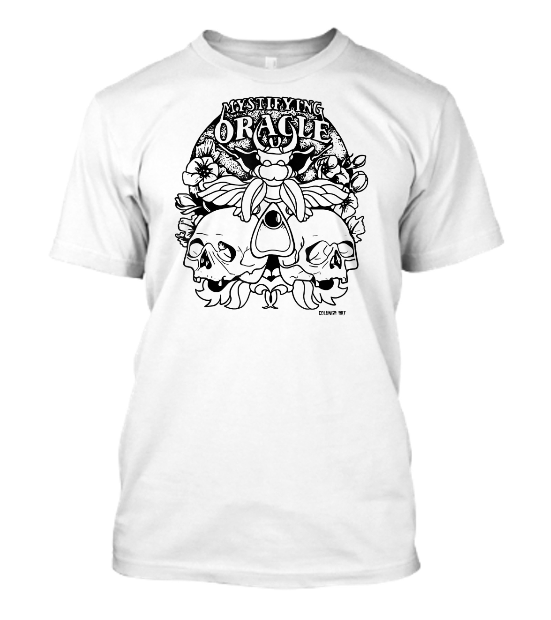 Mystifying Oracle Skull And Moth Colunga T-Shirt