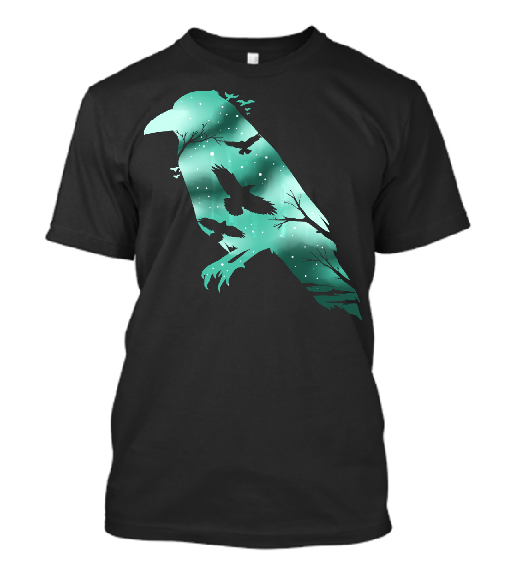Cool Crow Bird Silhouette Night Sky Scene T-Shirt