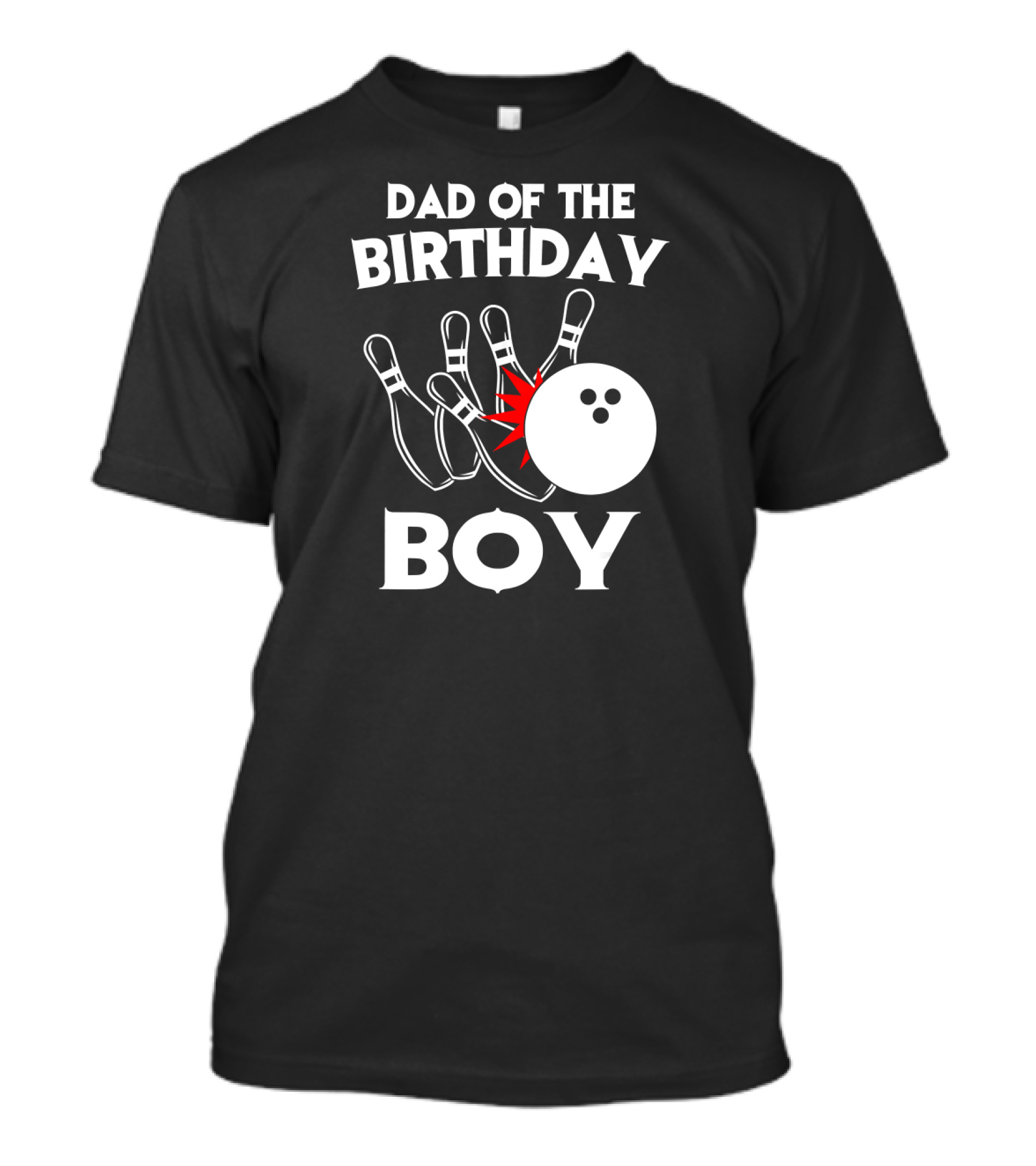 Dad Of The Birthday Boy Bowling Strikes Pin Collision T-Shirt