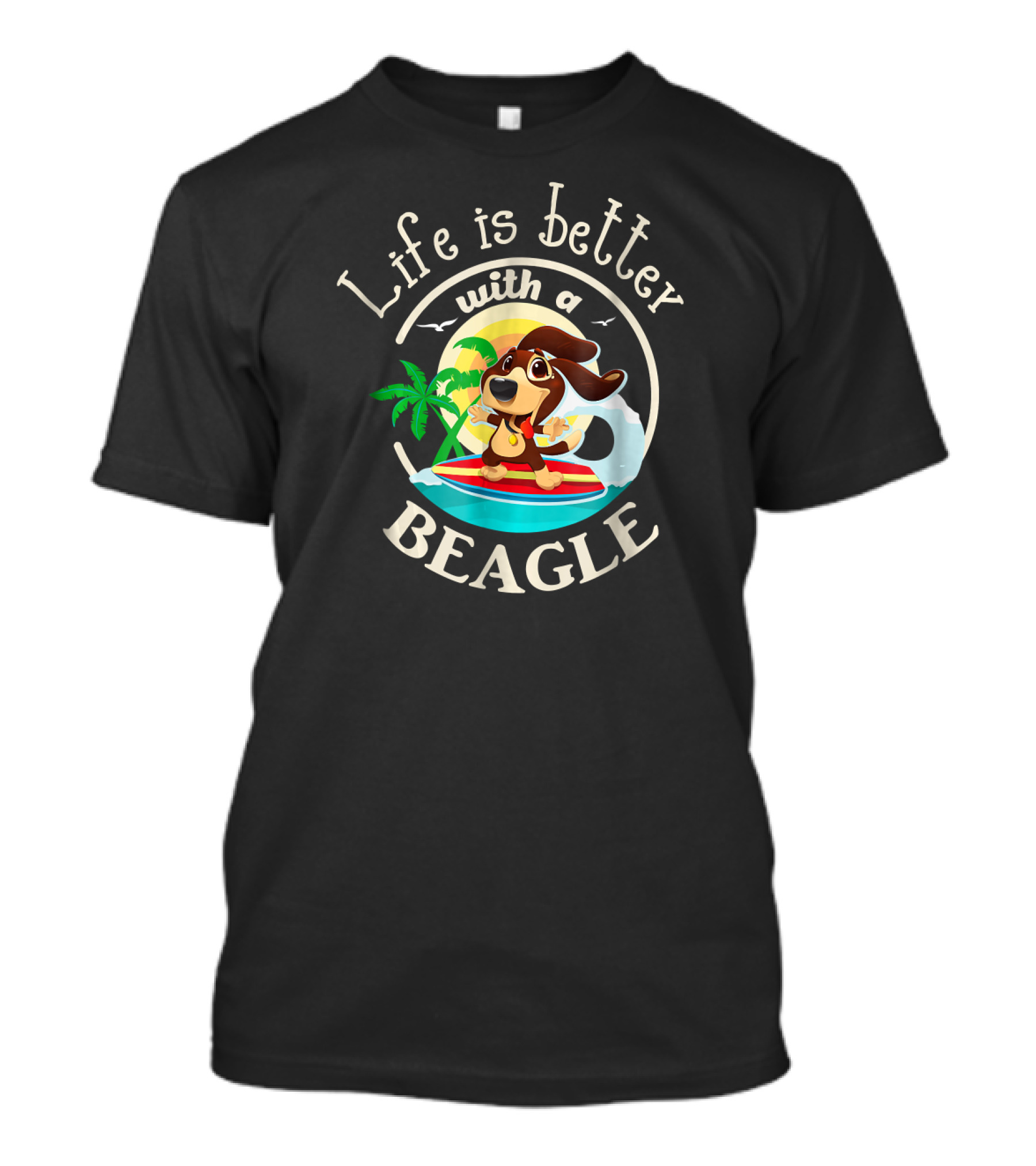 Life Is Better With A Beagle Surfing Adventure T-Shirt
