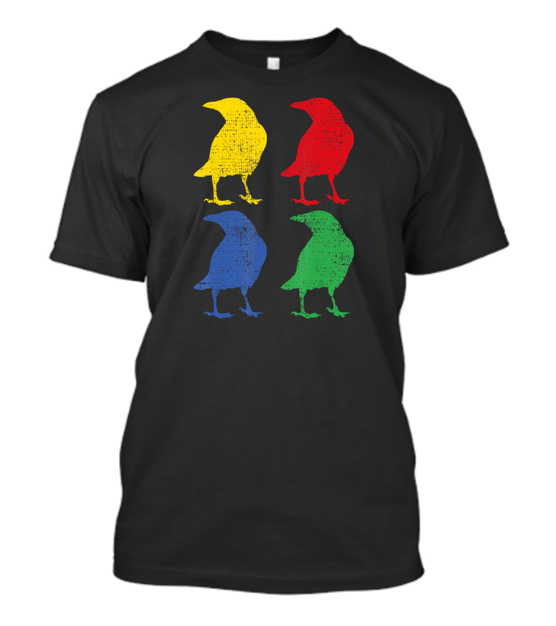 Crow Raven Bird Love Pop Art Quartet T-Shirt