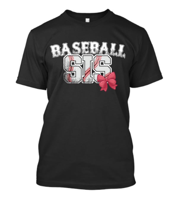 Baseball Sis With Pink Bow T-Shirt