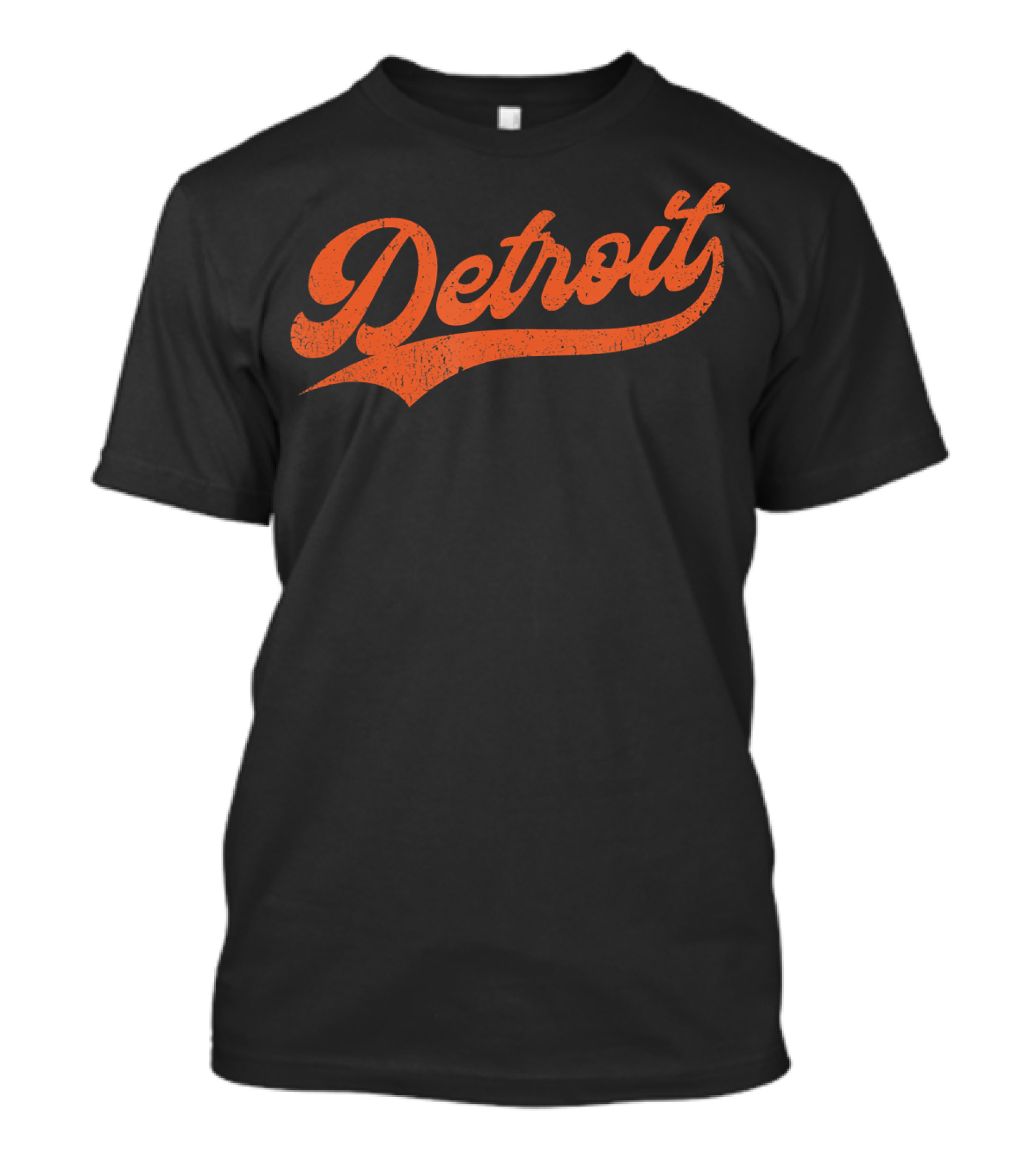 Detroit Vintage Baseball Script Logo Michigan Sports Retro T-Shirt