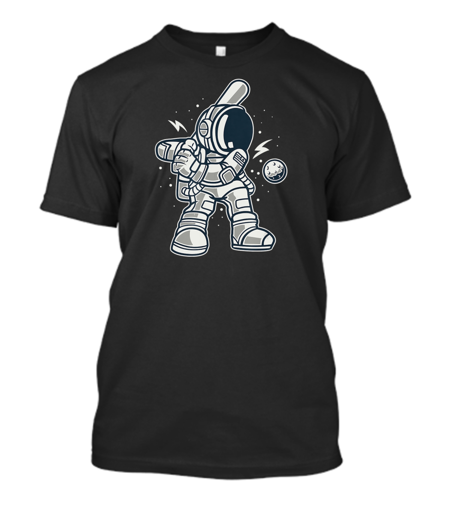 Funny Astronaut Playing Baseball In Space Galaxy T-Shirt