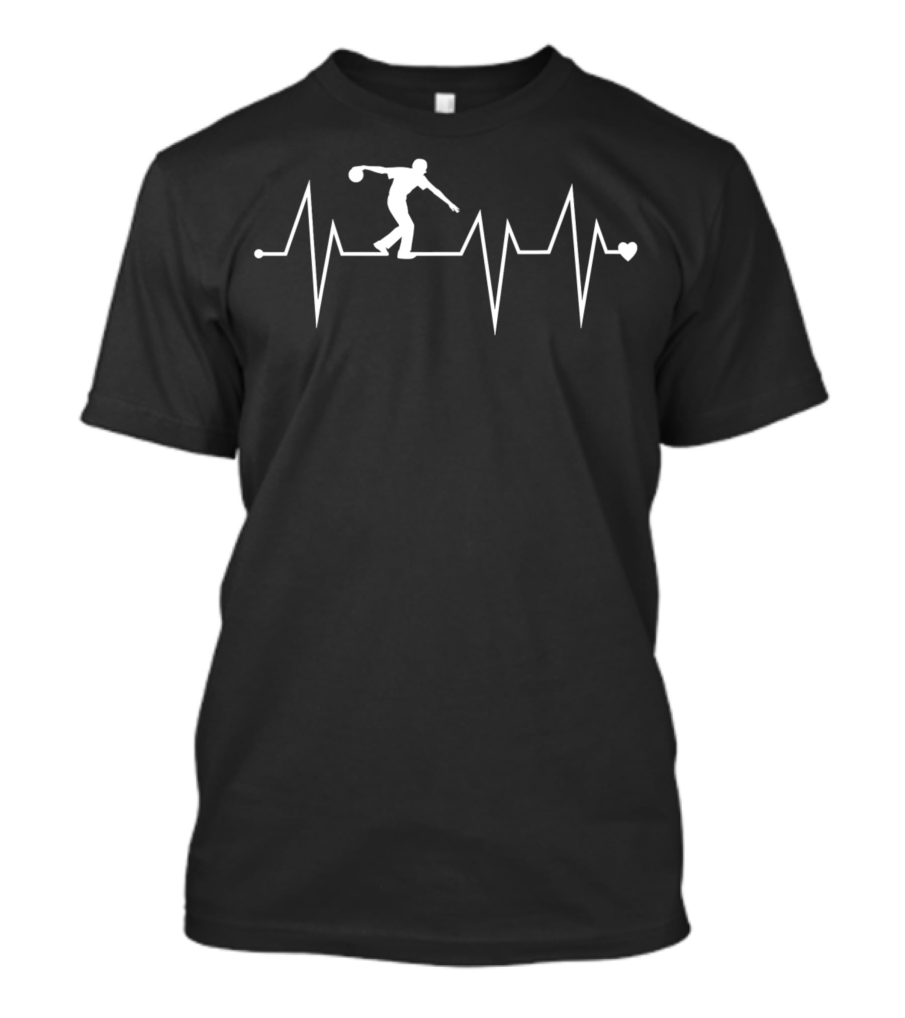 Funny Bowling Bowler Player Heartbeat Heart T-Shirt