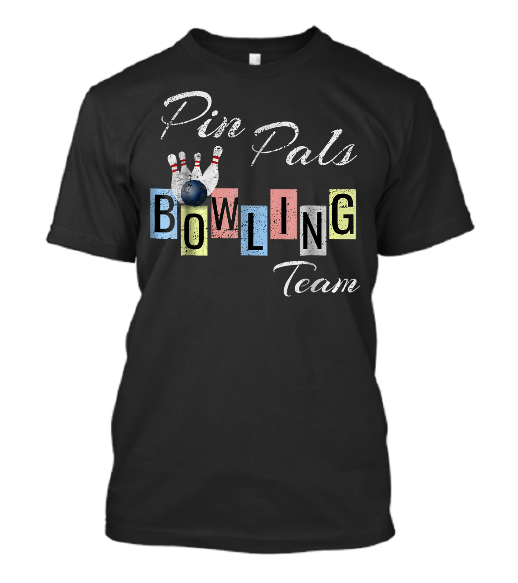 Pin Pals Bowling Team Fun Bow T-Shirt