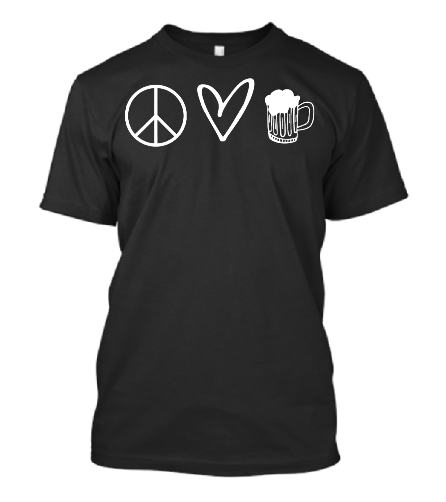Peace Love Beer Funny Cool T-Shirt