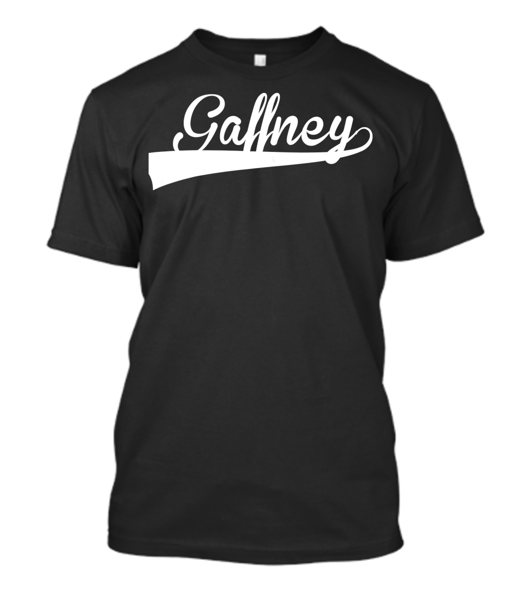 Gaffney Baseball Softball Styled Text With Curve Tail T-Shirt