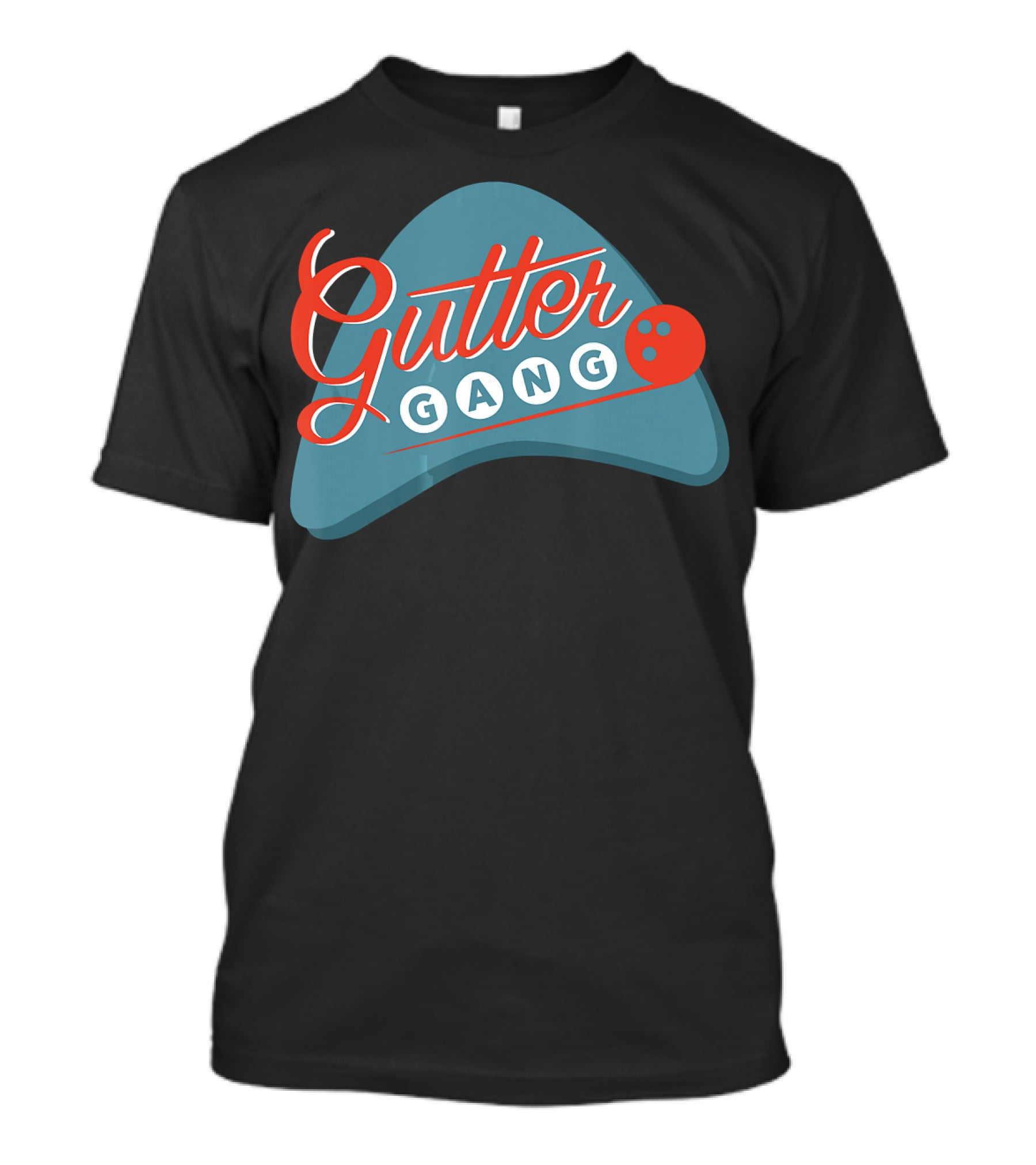 Gutter Gang Bowling League Team Retro Bowling Ball T-Shirt