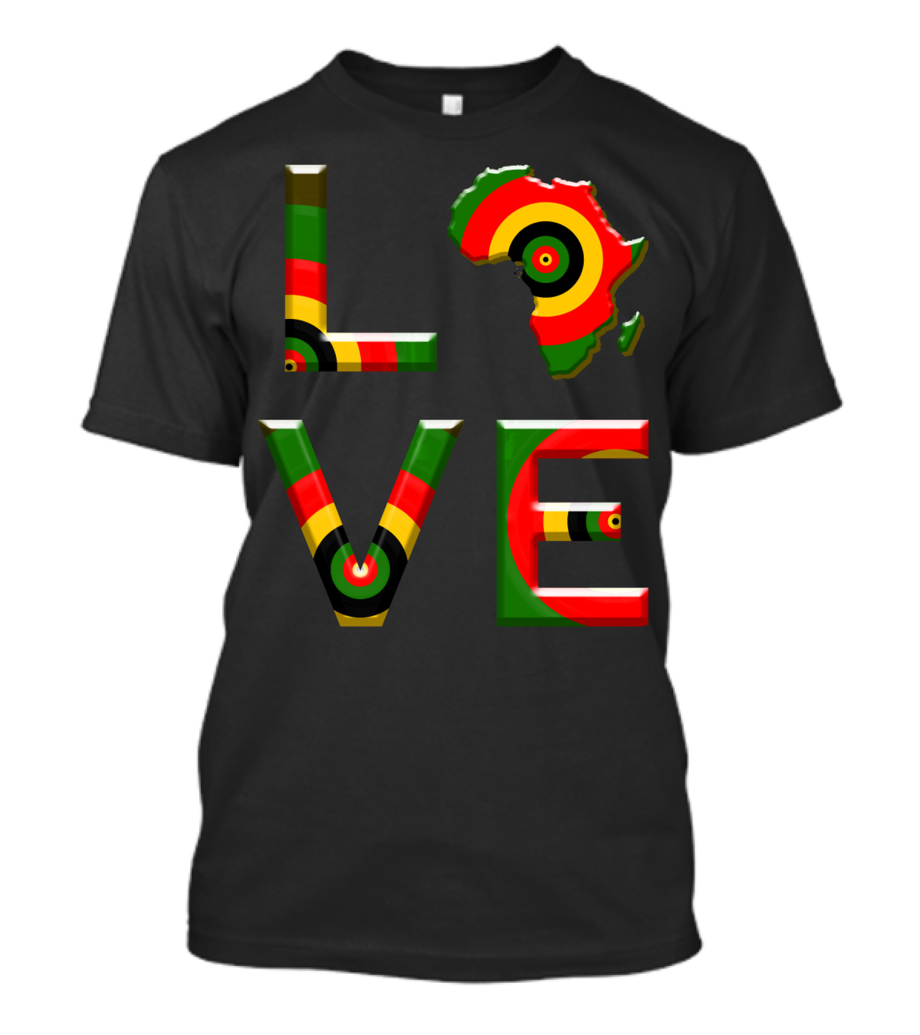 Africa Love African Ameri Colors Map T-Shirt