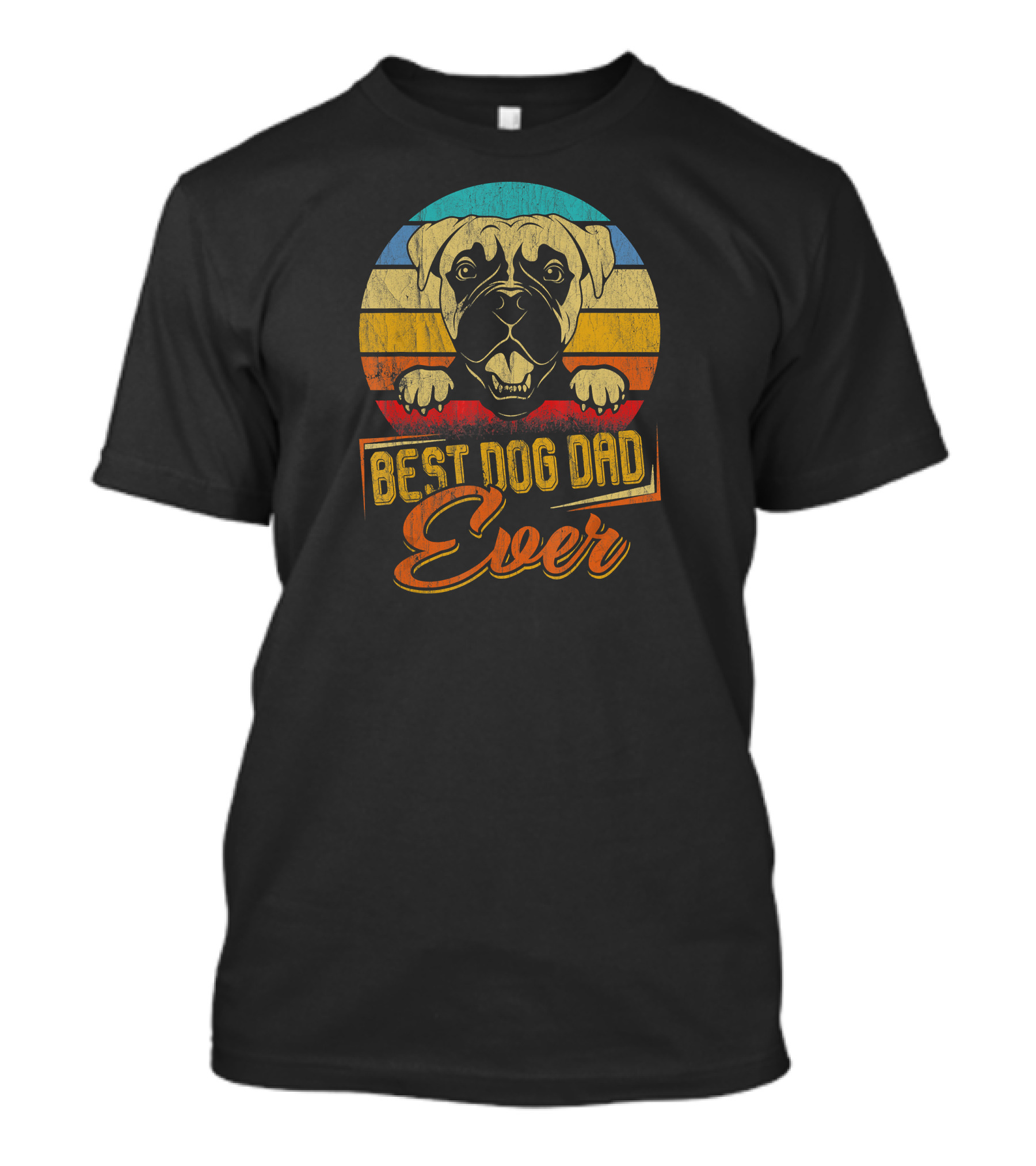 Best Dog Dad Ever Boxer Dog Dad Vintage T-Shirt