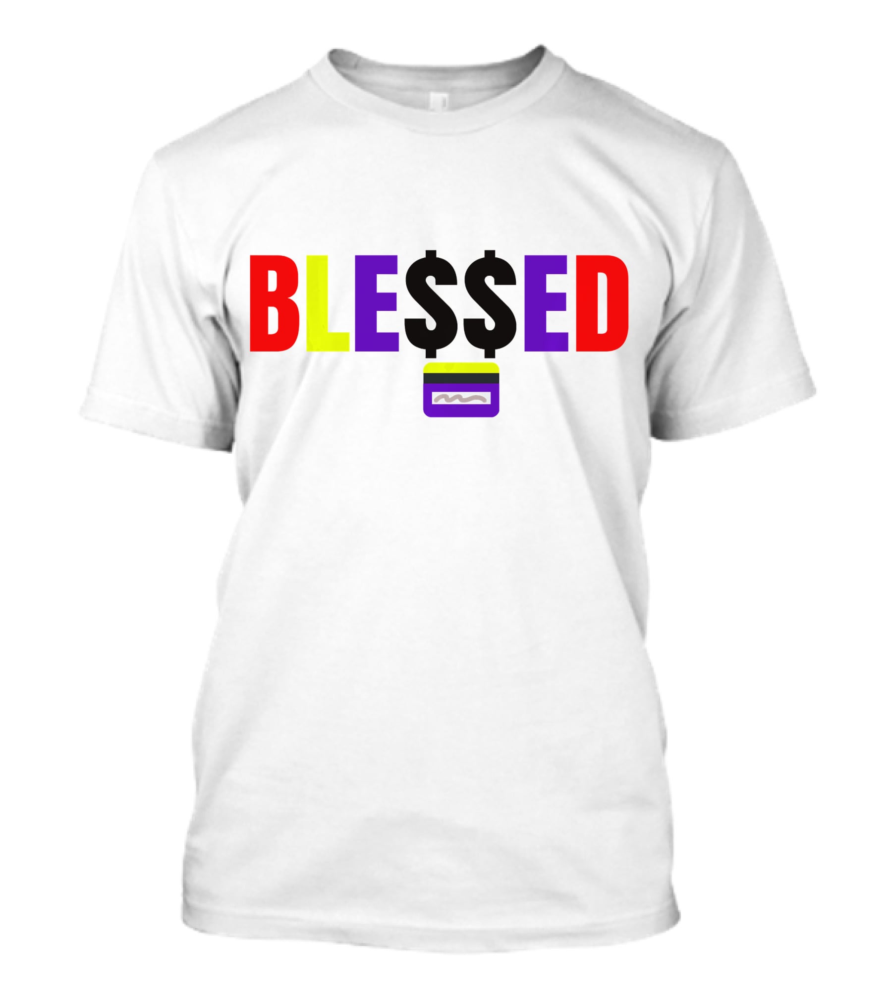 BLE$$ED Money $ymbol Colorful Lettering T-Shirt