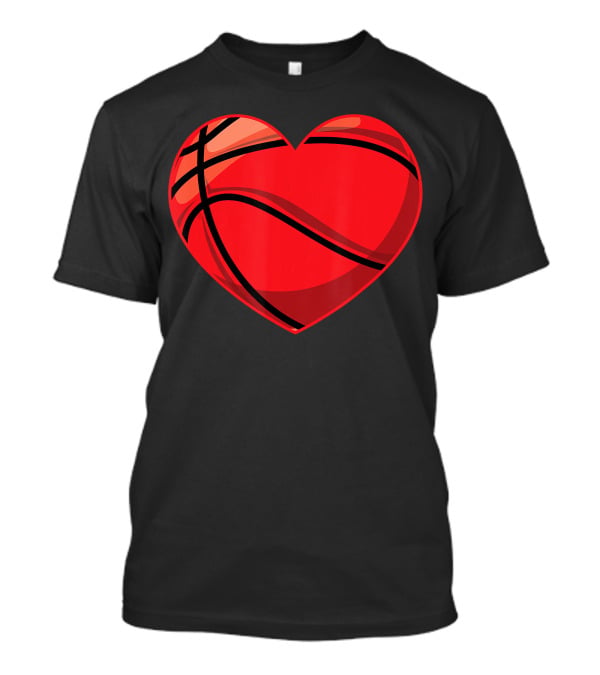 Valentines Day Boys Heart-Shaped Basketball T-Shirt