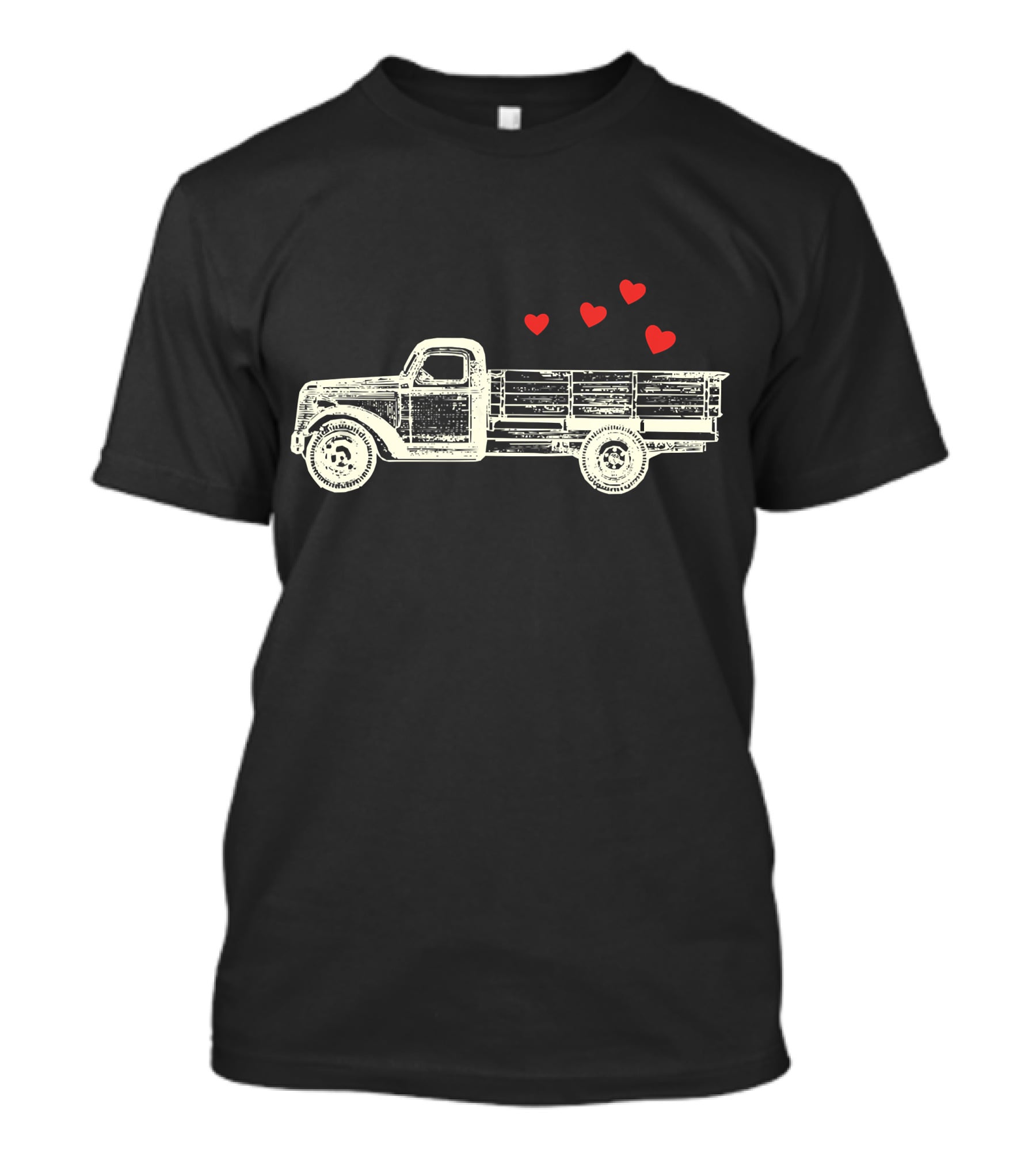 Boys Vintage Truck Hearts Cute Valentine T-Shirt