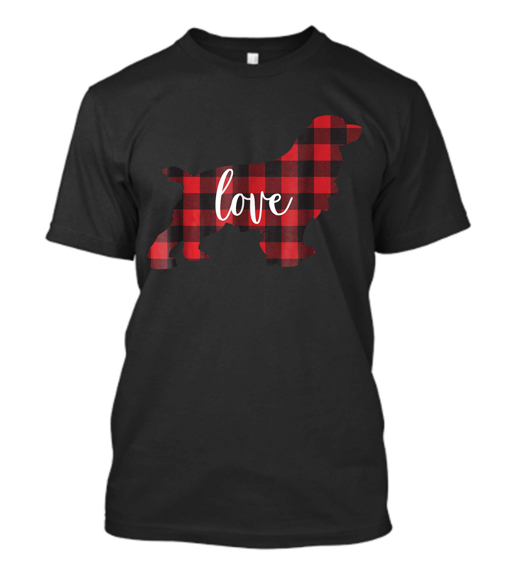 Love Buffalo Plaid Cocker Spaniel Mom T-Shirt