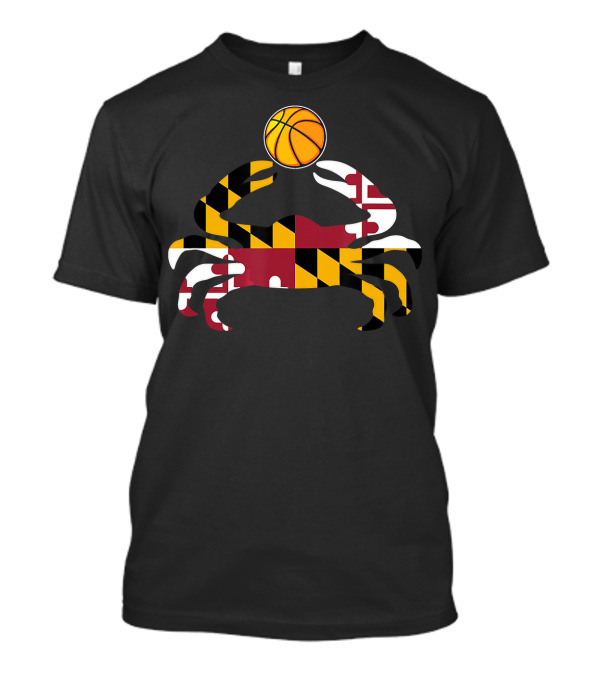 Maryland State Flag Blue Crab Pride Basketball T-Shirt