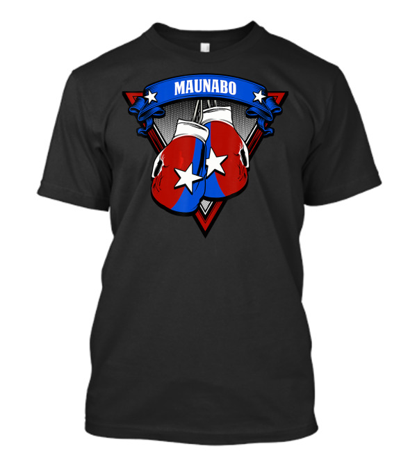 Maunabo Puerto Rico Boxing Gloves With Stars And Triangle T-Shirt