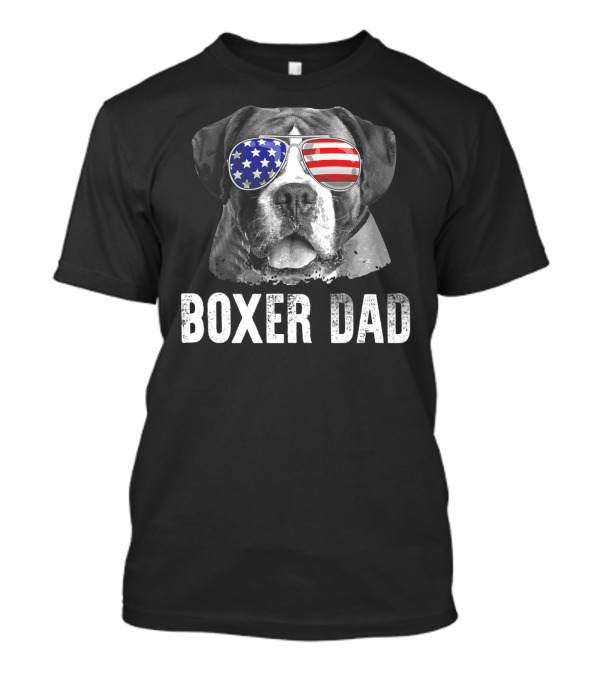Boxer Dad Patriotic American Sunglasses 4th Of July Mens T-Shirt