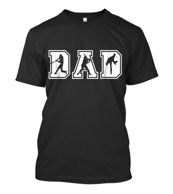 Mens Baseball Dad Silhouette Players T-Shirt