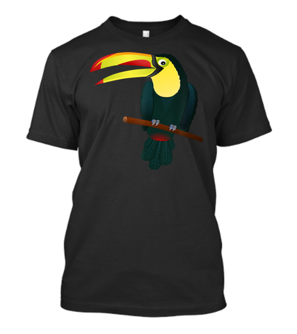Toucan Bird Perched On Branch With Vibrant Beak T-Shirt