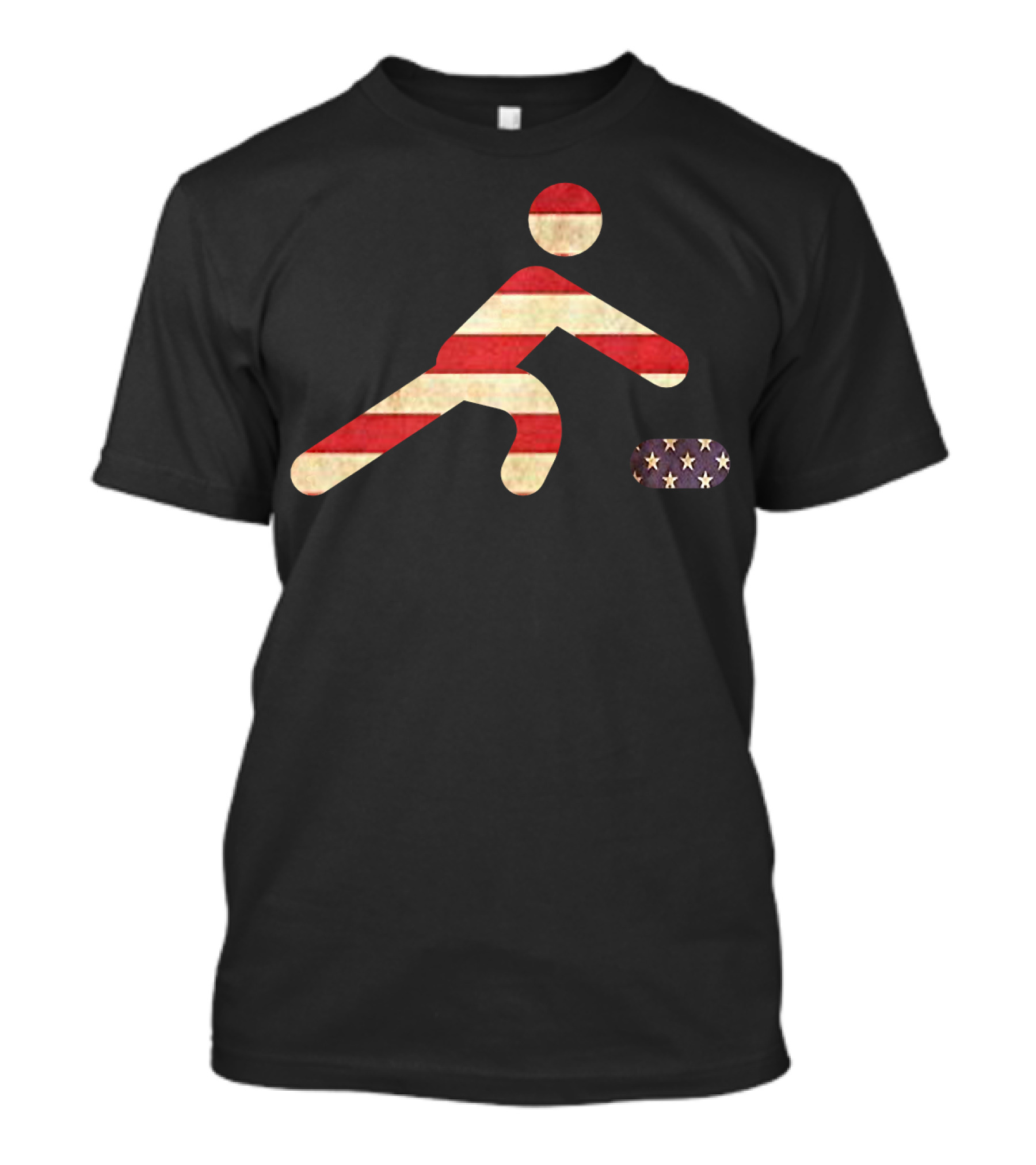 USA Funny Flag Curling American Fan Sports T-Shirt