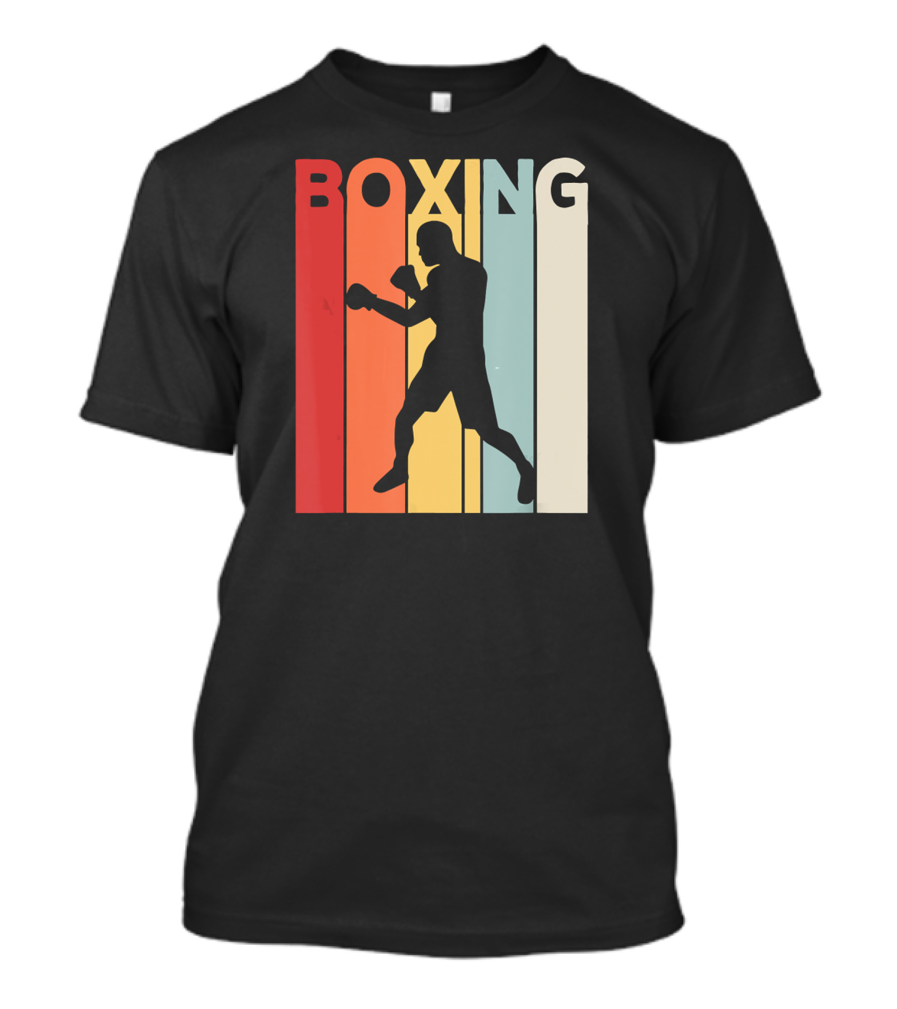 Vintage Boxing Boxer Silhouette Retro Sport Fight T-Shirt