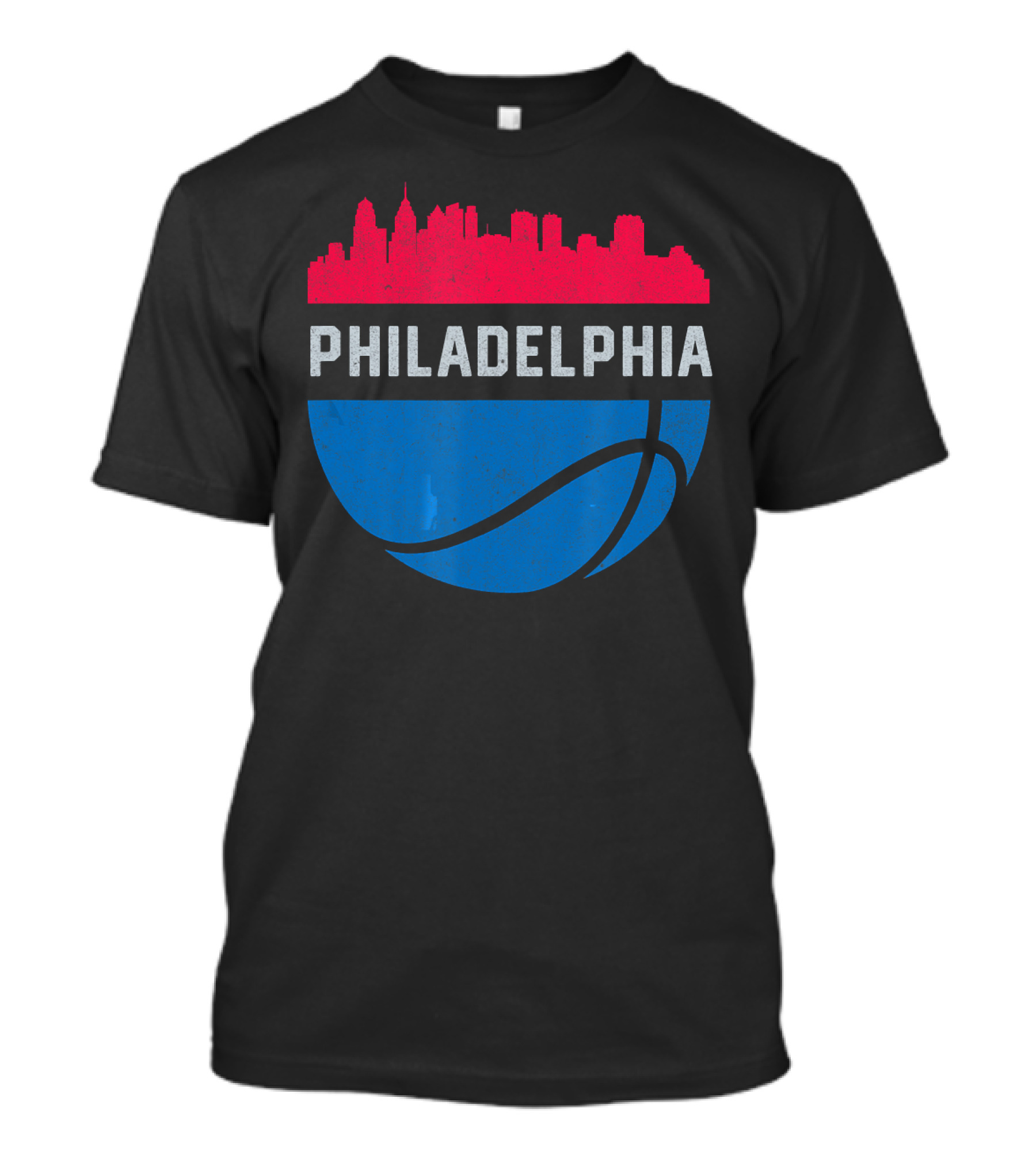 Philadelphia Cityscape Basketball T-Shirt