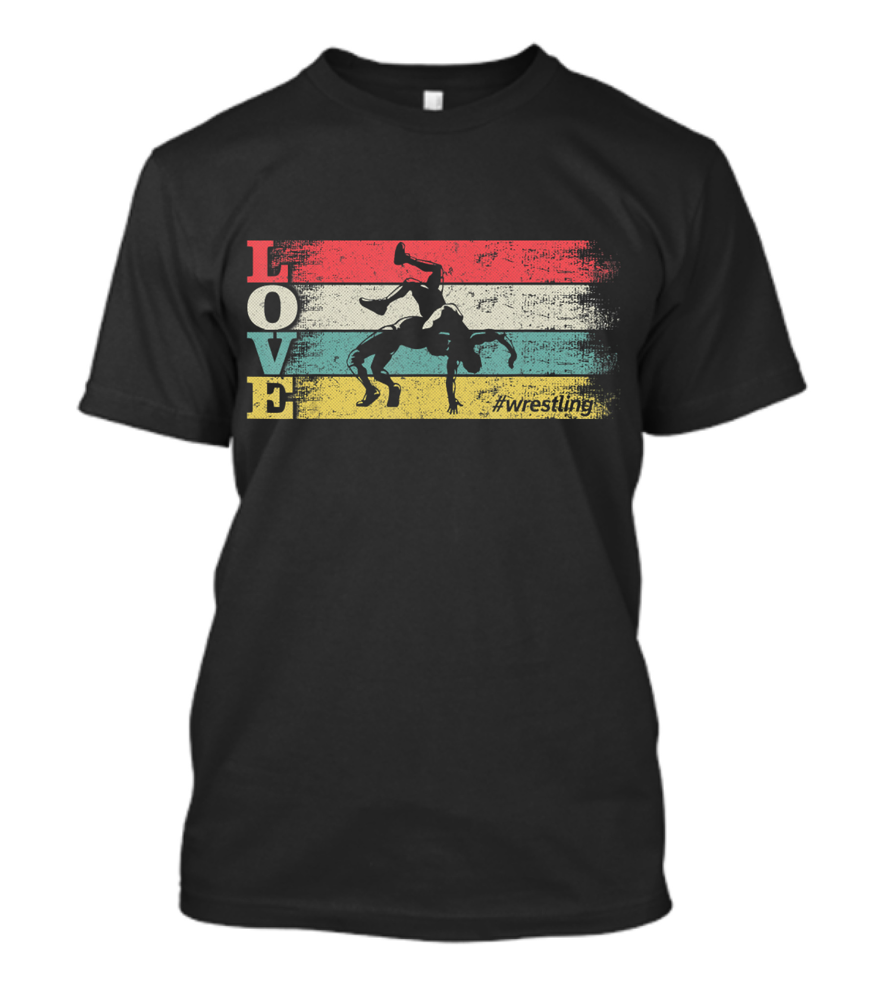 LOVE Wrestling Vintage Retro Stripes #wrestling T-Shirt