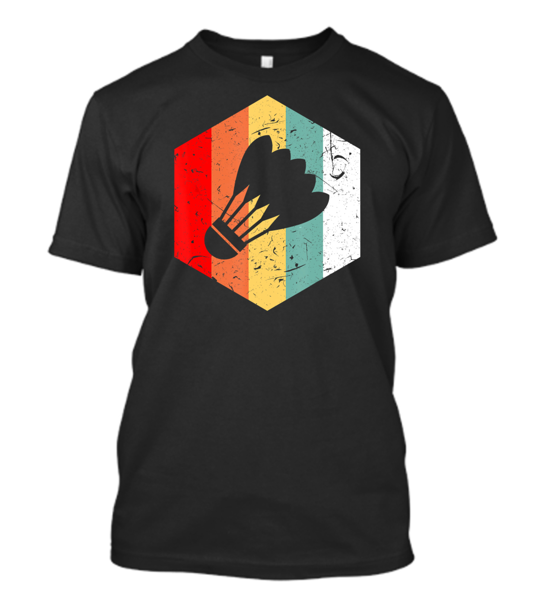 Vintage Shuttlecock Retro Hexagon Sports T-Shirt