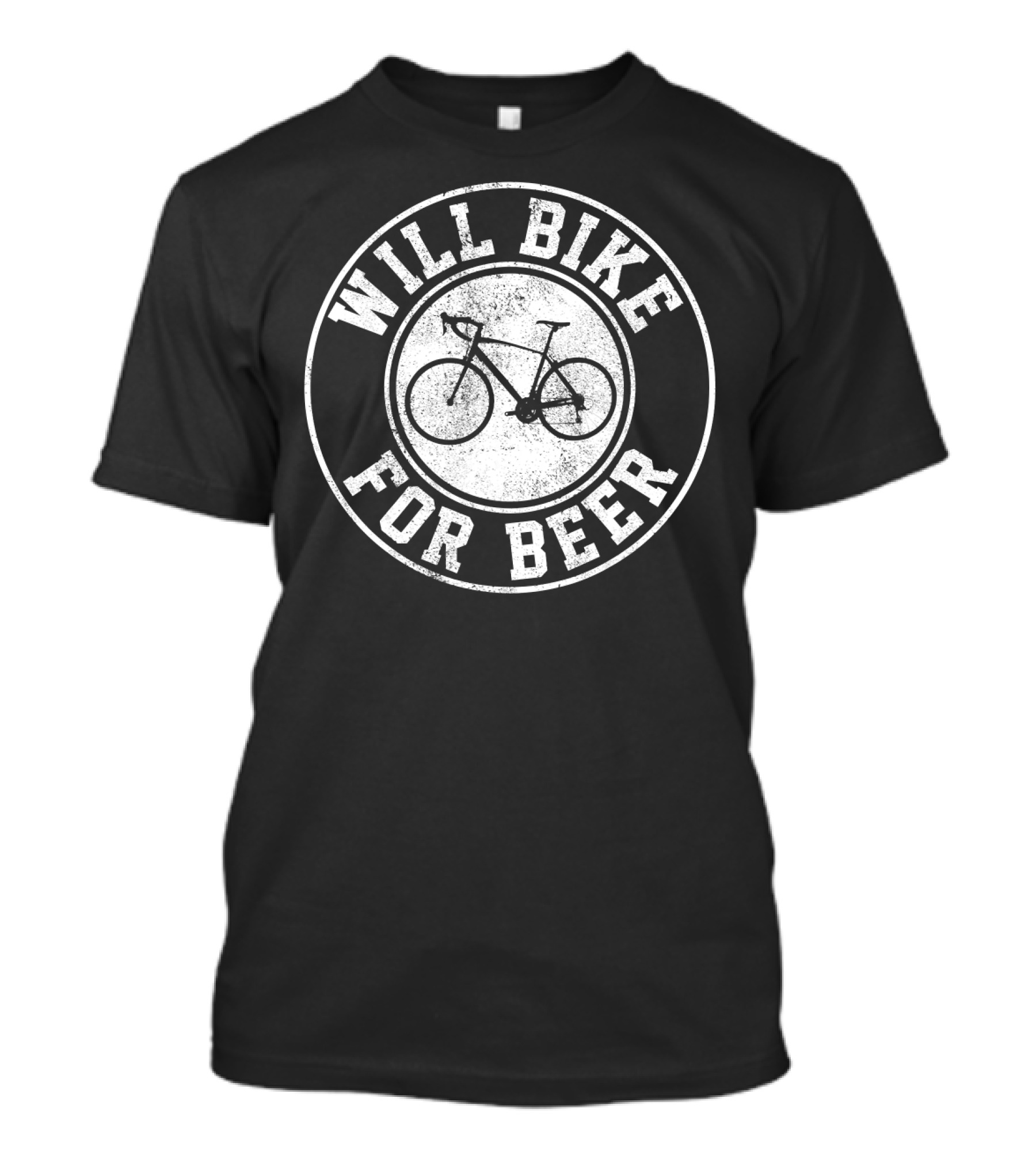 Will Bike For Beer Cycling Road Bike Enthusiast T-Shirt