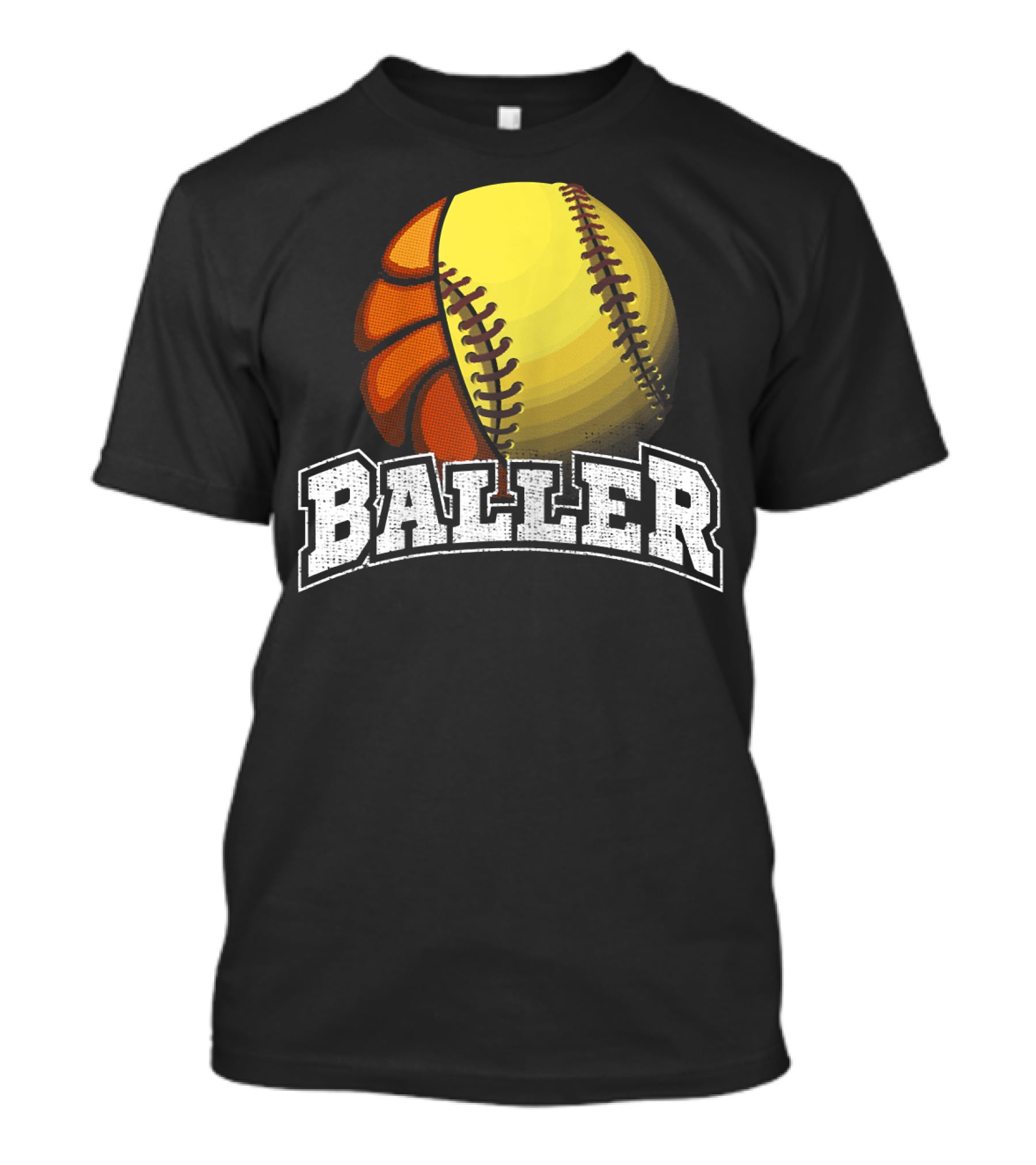 Baller Funny Girls Softball Basketball Combo T-Shirt