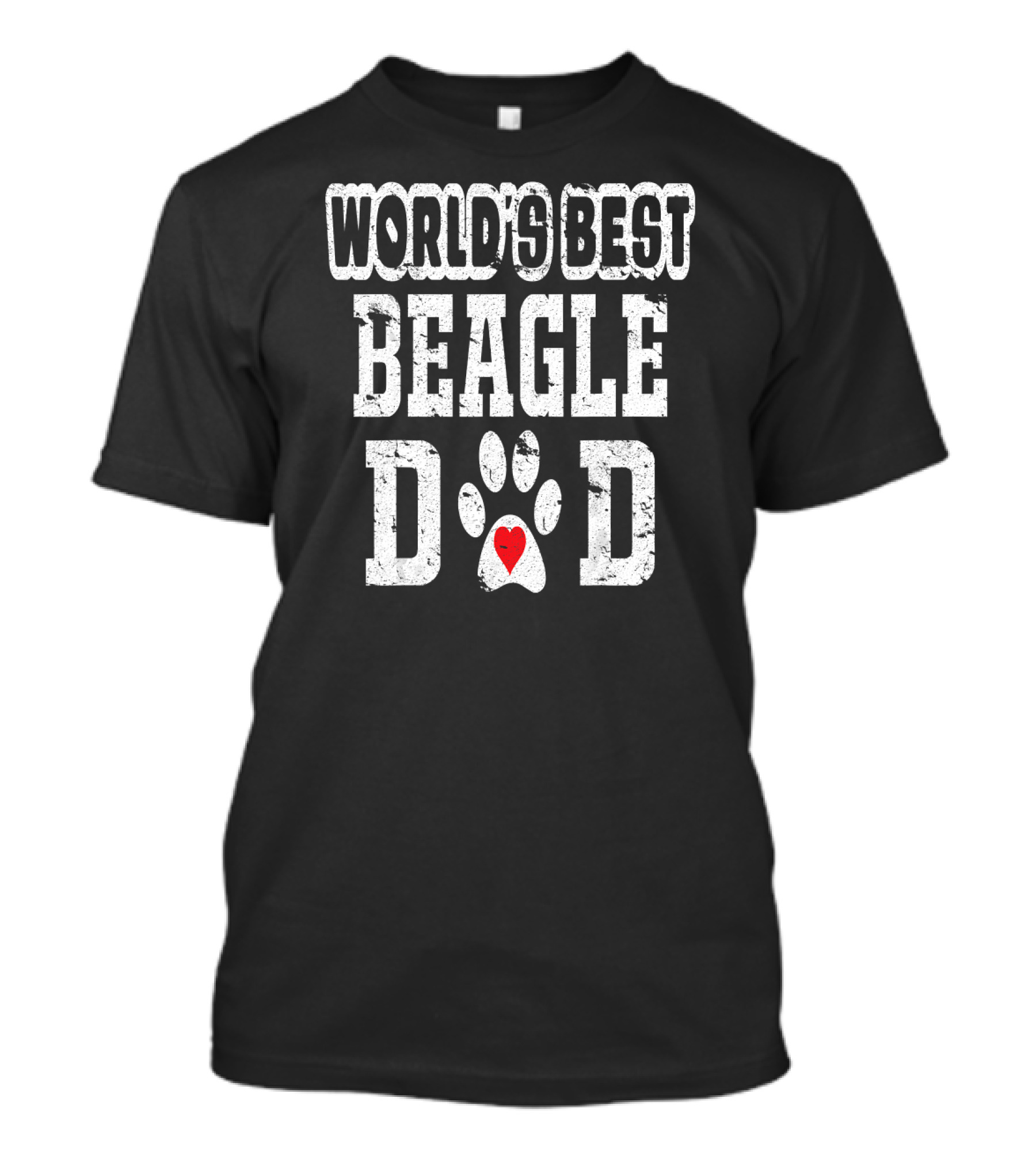 World's Best Beagle Dad Paw Heart T-Shirt