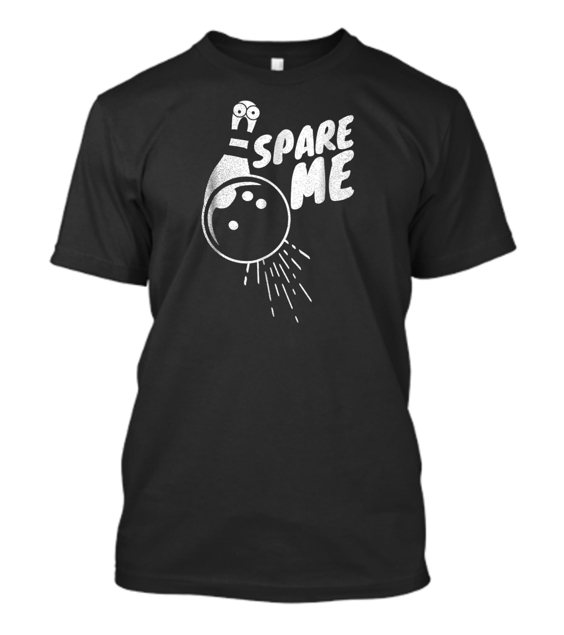 Spare Me Funny Bowling Cartoon Pin And Ball T-Shirt