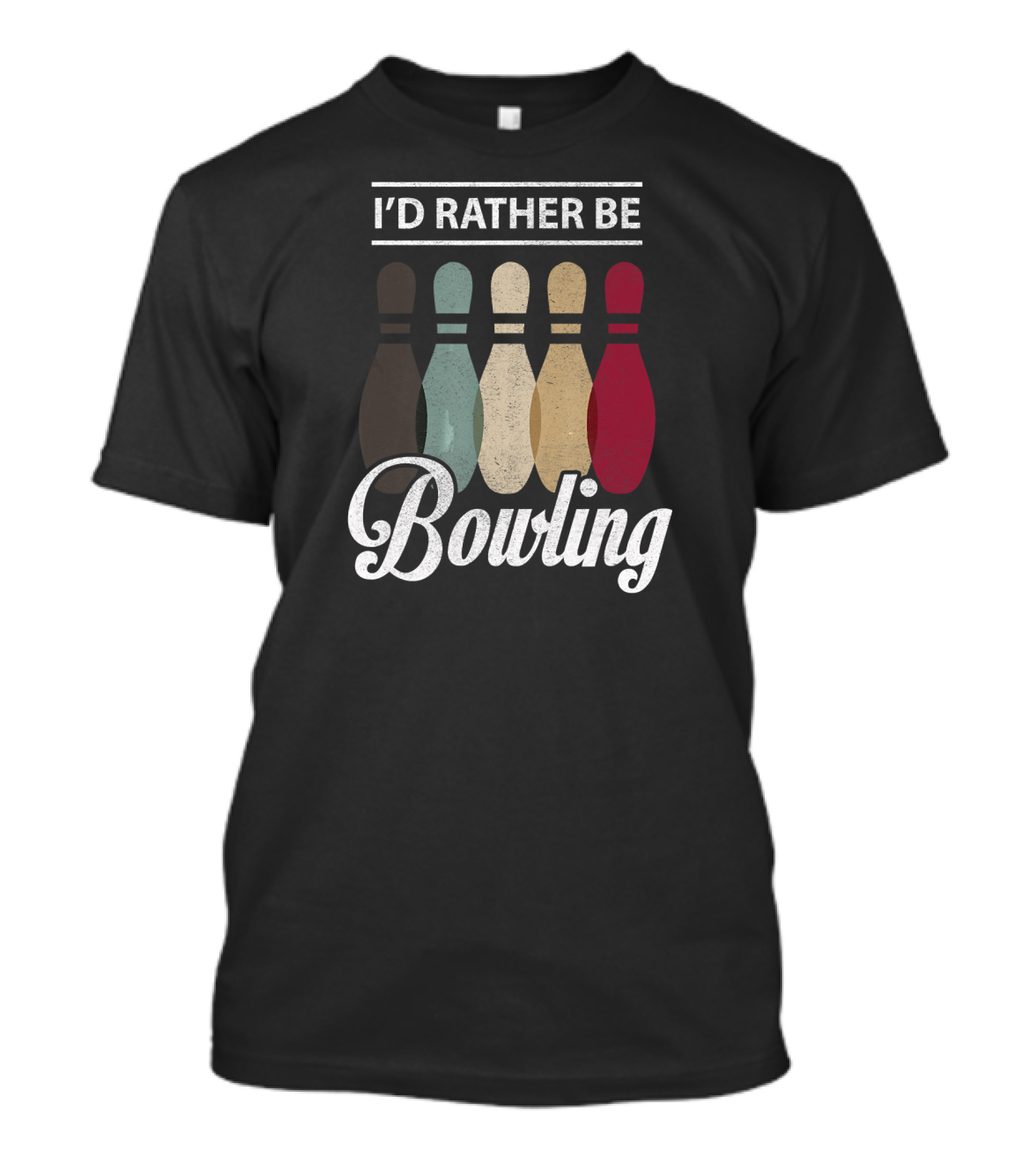 I’d Rather Be Bowling Vintage Bowling Pins T-Shirt