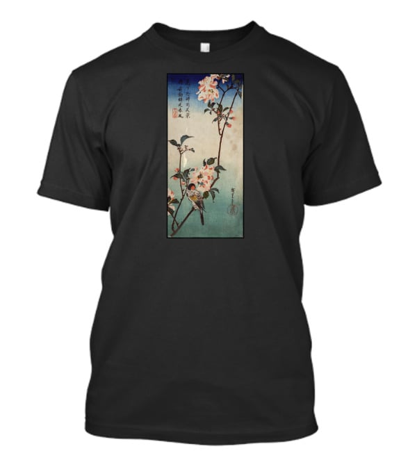 Japanese Ukiyo-e Birds With Cherry Blossoms Tree Scene T-Shirt