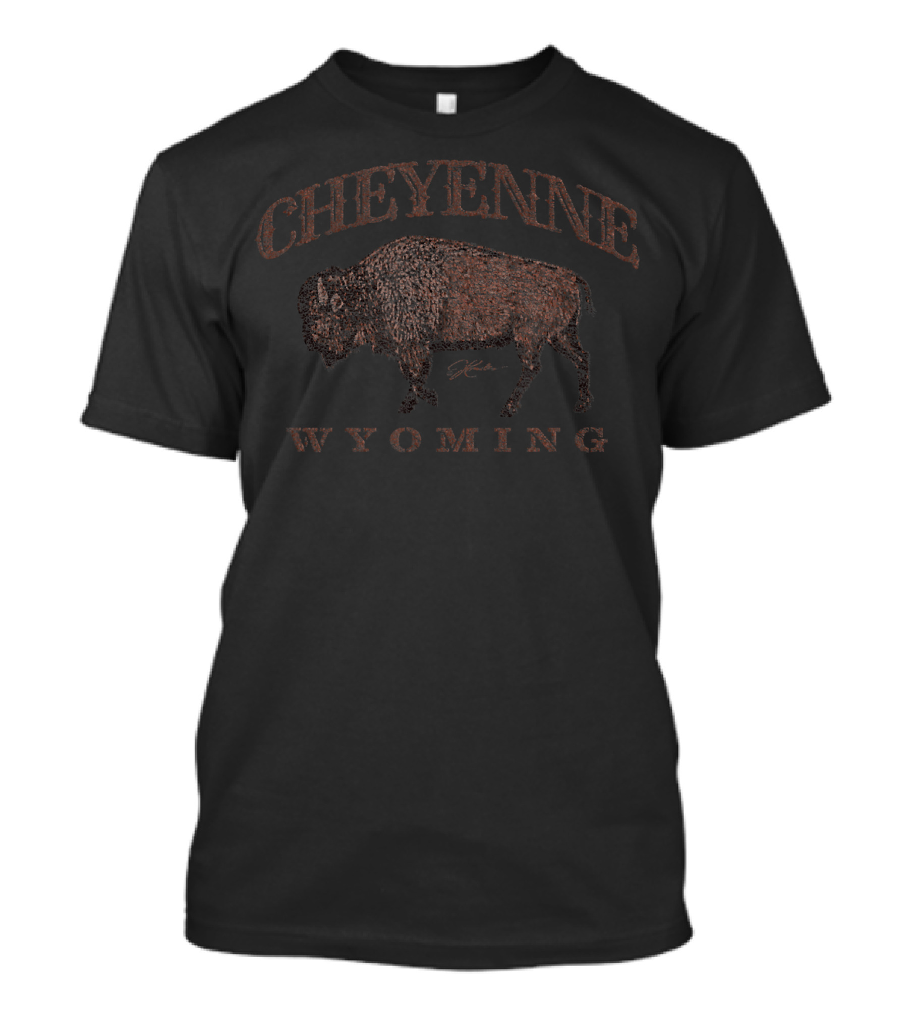 Cheyenne Wyoming JCombs Walking Bison T-Shirt